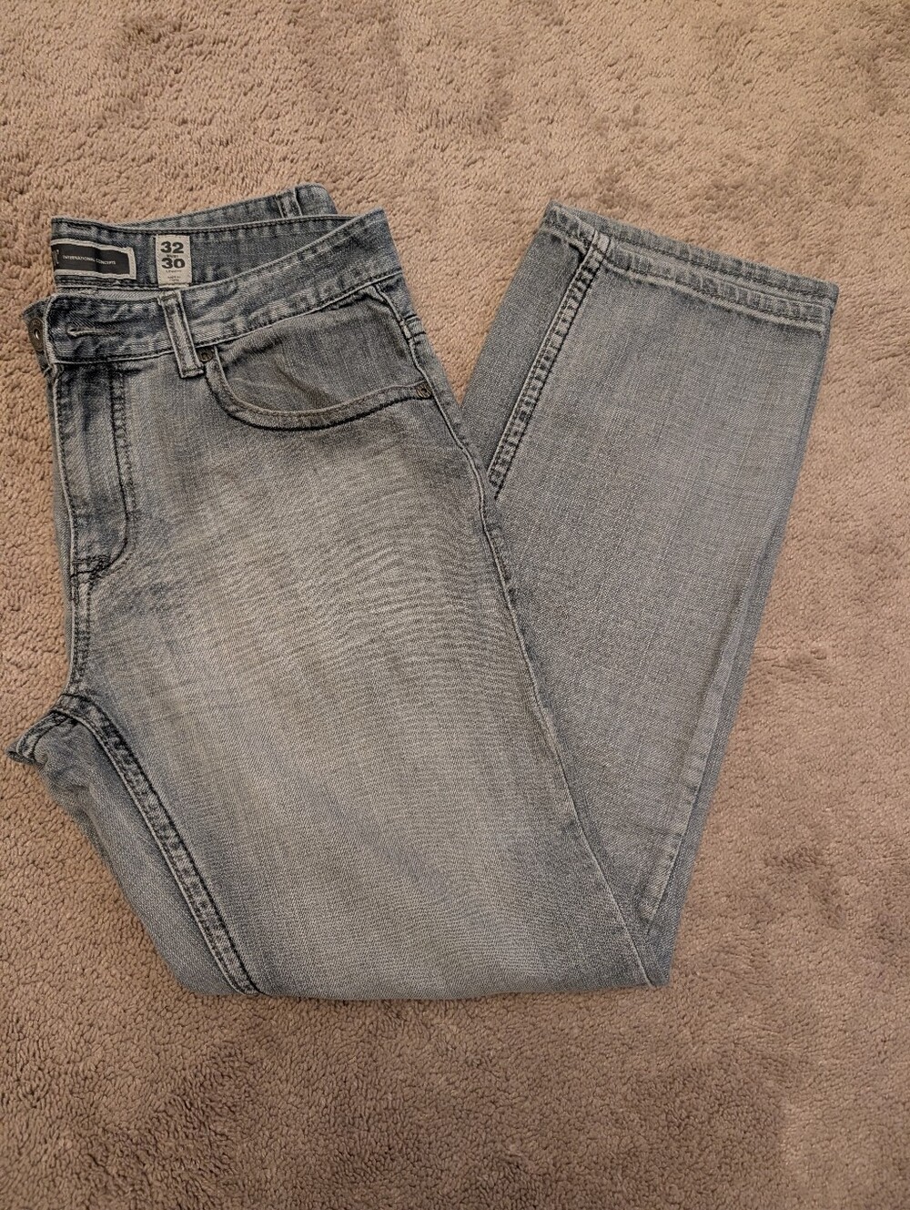 INC International Concepts Men’s Jeans 32x30 Gray Light Wash Denim